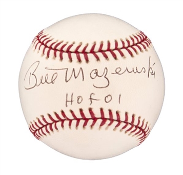 Bill Mazeroski Single-Signed Official Major League Baseball With Hall of Fame Inscription (PSA/DNA MINT 9)